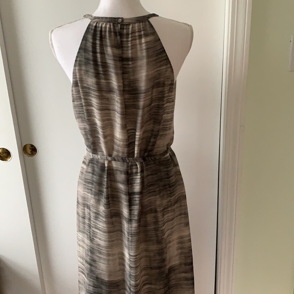 Eileen Fisher Limestone Silk Halter Midi Dress S - Picture 9 of 12